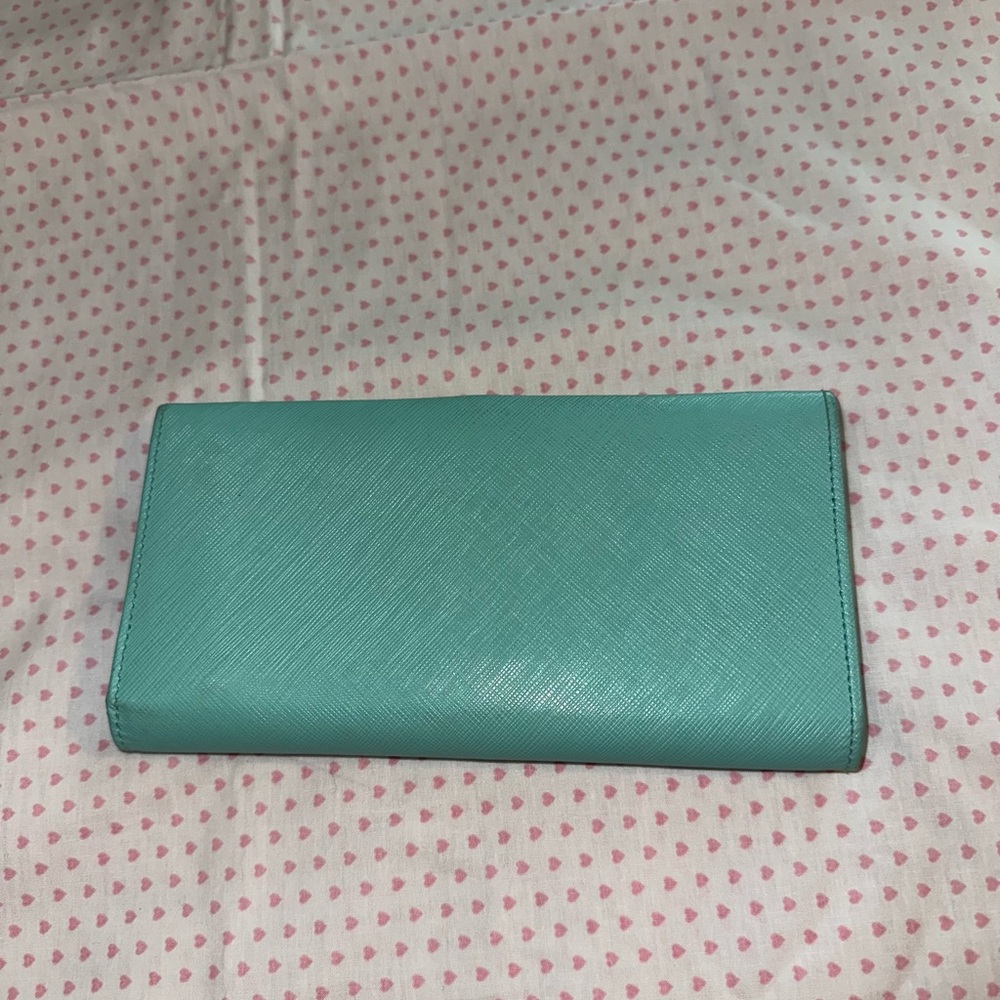 Salvatore Ferragamo Turquoise Wallet with Gold Detail - Picture 10 of 14